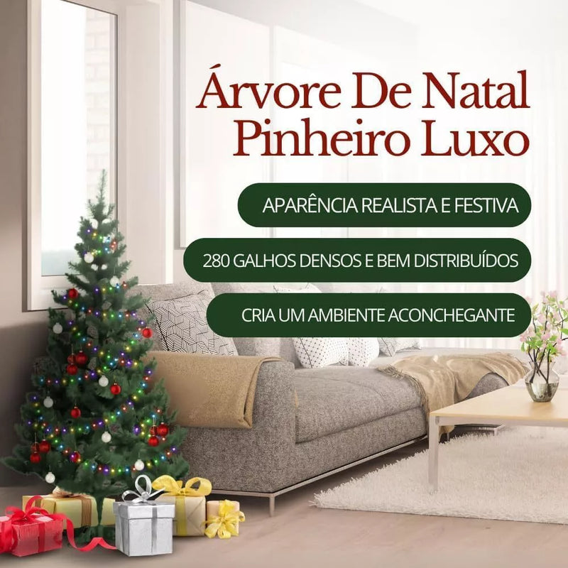 Árvore De Natal 1,20cm Pinheiro Luxo 270 Galhos Cheia Resistente Pinheiro De Natal Tradicional Verde