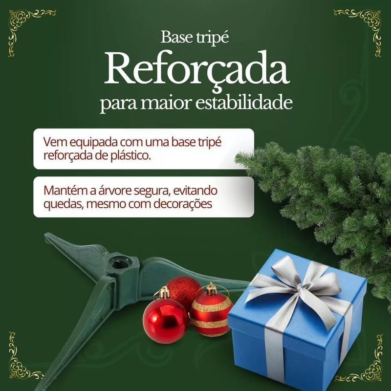 Árvore De Natal 1,20cm Pinheiro Luxo 270 Galhos Cheia Resistente Pinheiro De Natal Tradicional Verde